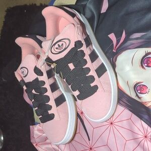 Authentic Adidas Black Stripes On Pink Suede NOW ONLY $45 New